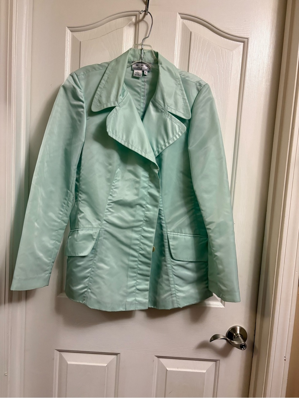 Worthington Mint Green Satin Trench Coat